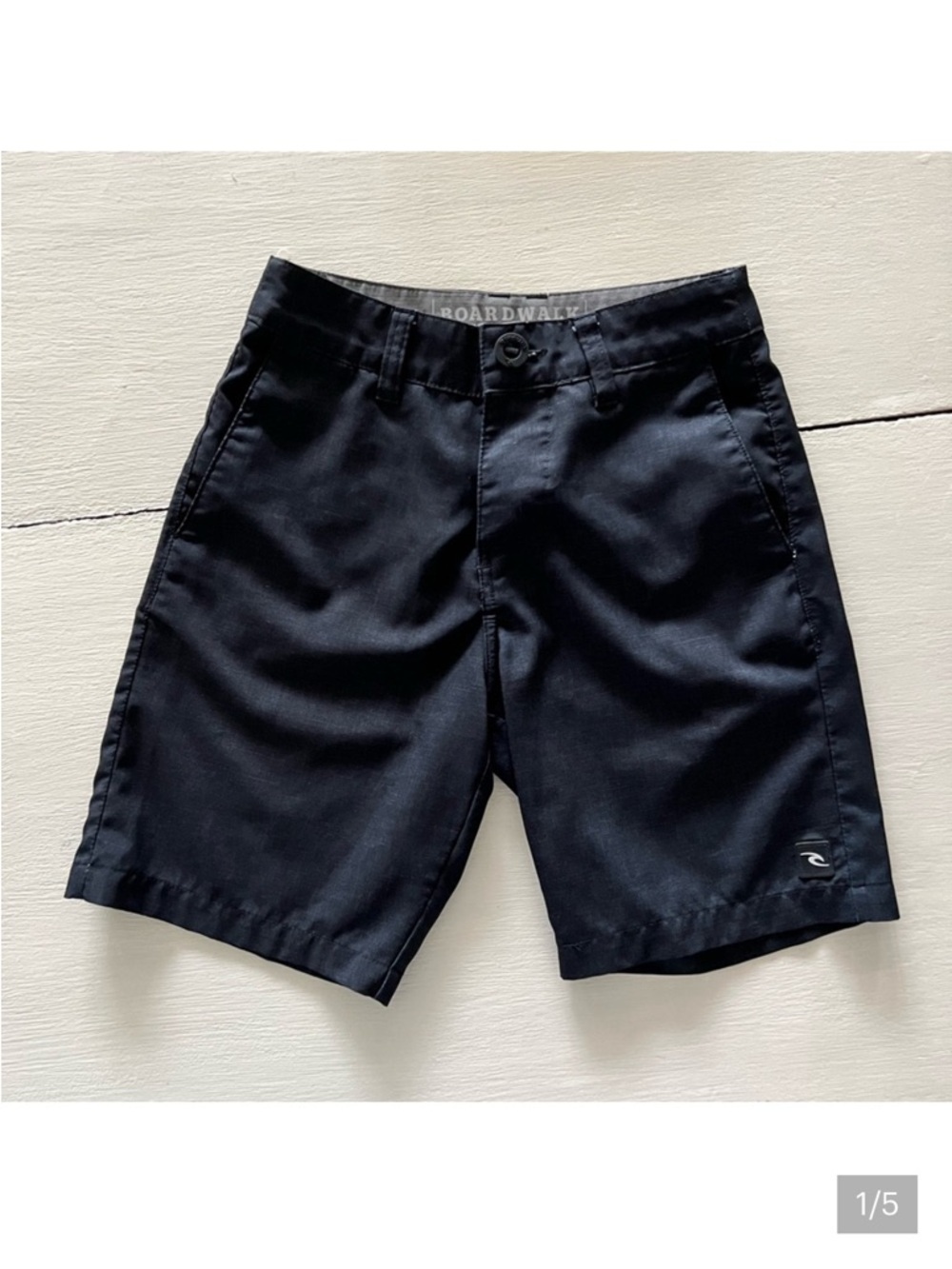 Rip Curl Boys Black Flat Front Shorts Size 22 (age 10/12) Casual Skate Surf